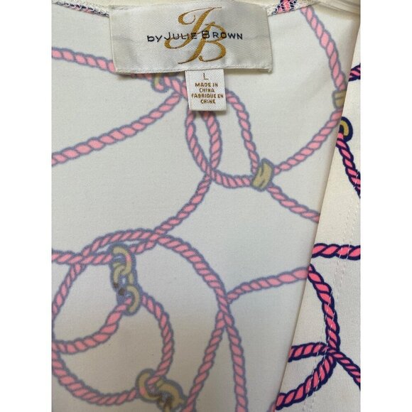 JB by Julie Brown Nautical Rope Print Wrap Dress, Sleeveless Women's Size L - Picture 8 of 10